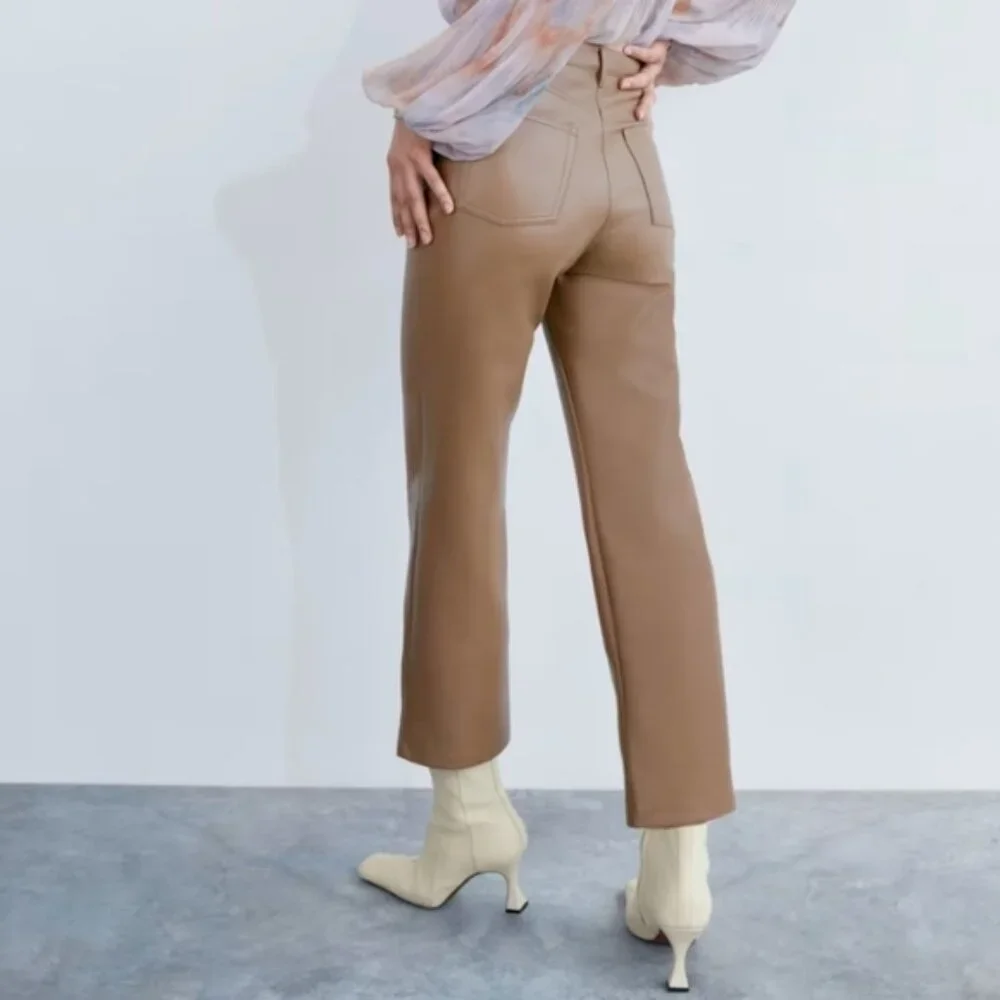 Wilfred Melina Faux Leather Cropped Straight Leg Pants 8 - Picture 14 of 14